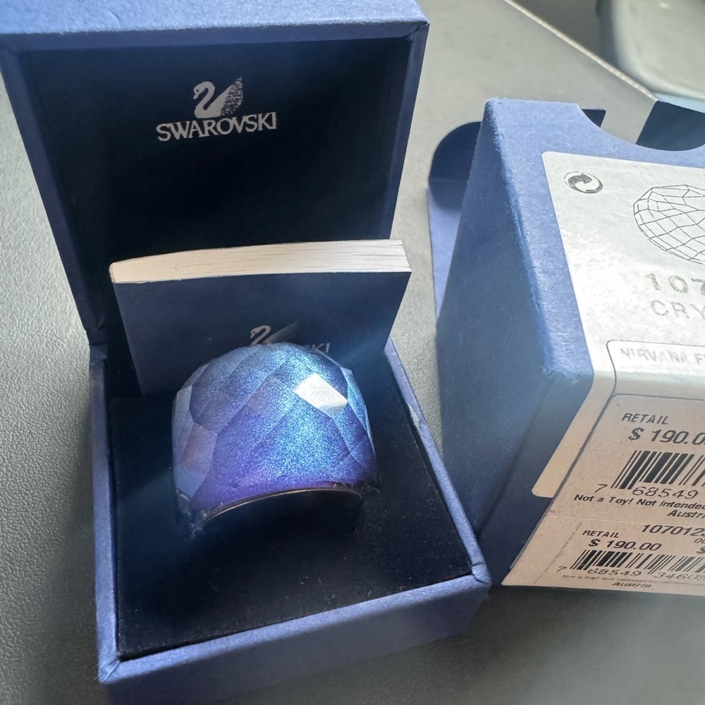 Swarovski Nirvana Flash Blue Crystal Ring - Picture 2 of 5